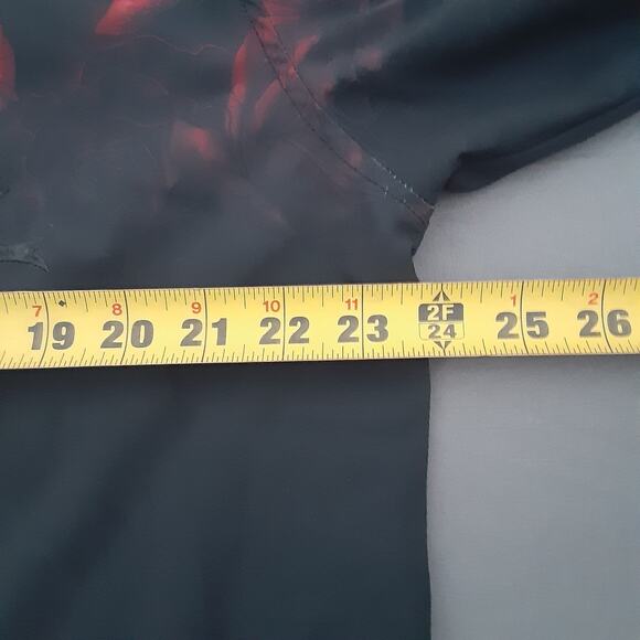 AFFLICTION BLACK LABEL Mens XL Embroidered Cross Rose Black Red Button Up Shirt - Picture 12 of 13